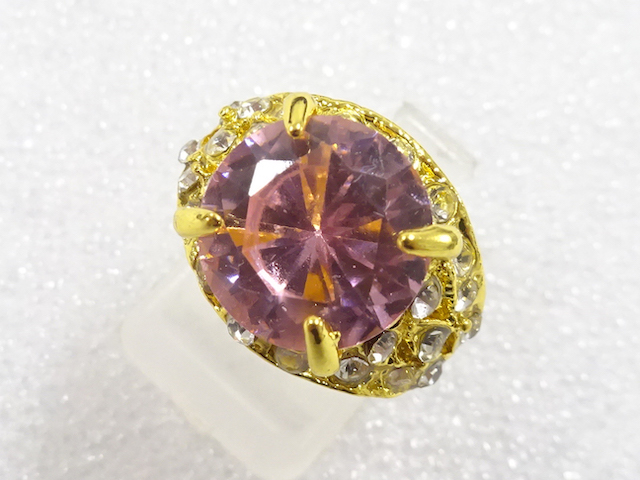 JAPANESE KIMONO / ANTIQUE COLORED STONE RING (SIZE 13)